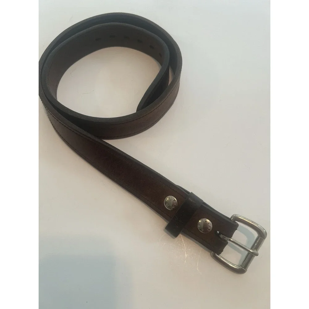 Vintage Agnes B Black Skinny Belt‎ France 1990s Cow Leather Belt Size 36